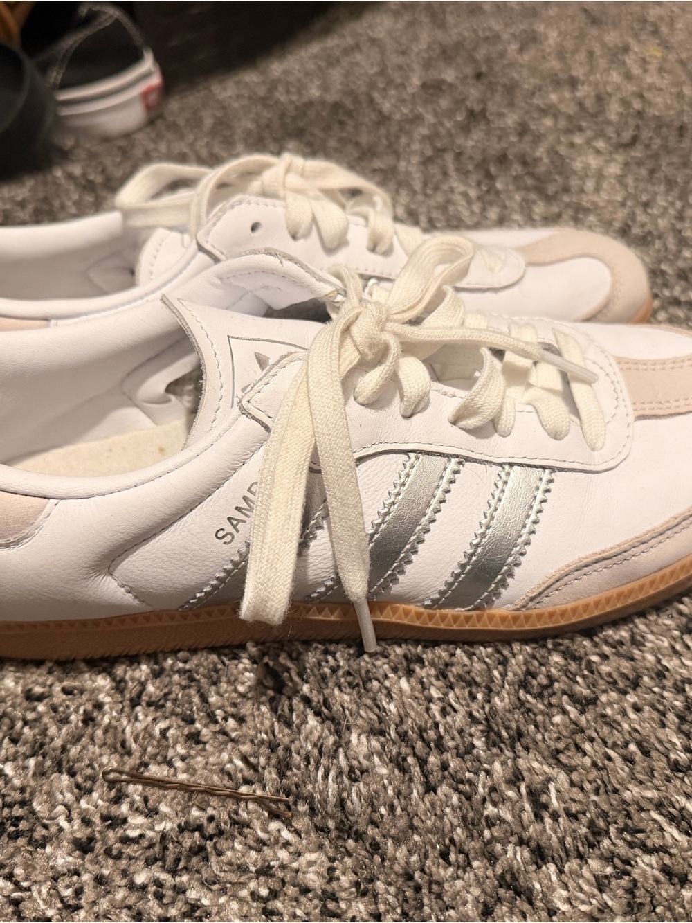 adidas Samba Women's White Sneakers with Silver Stripes